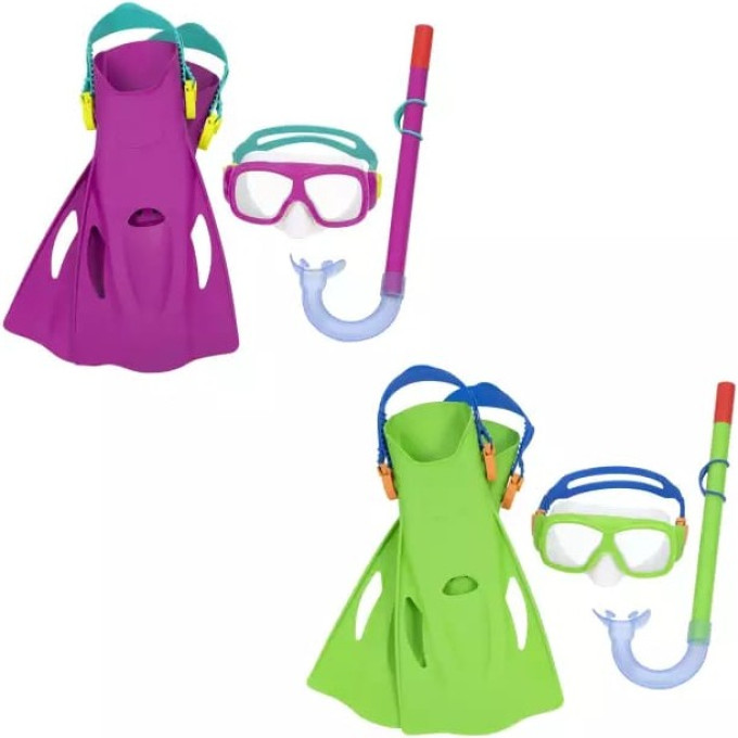 Комплект для плавания BESTWAY FREESTYLE SNORKEL от 7 лет, р-р.ласт 37-41, 2 цвета 25019 BW